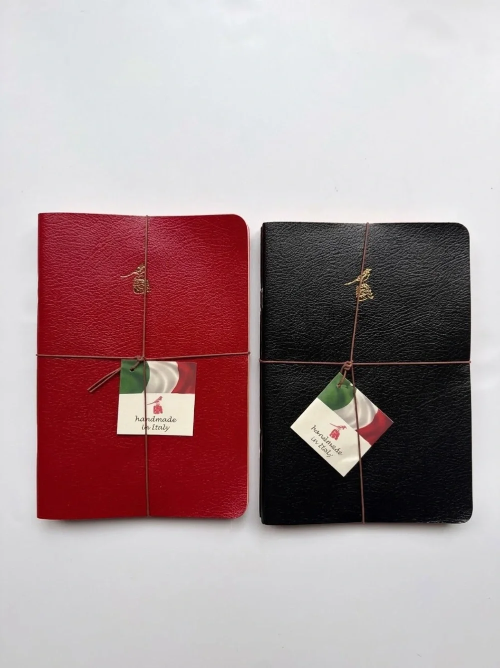 Bieffe Italian Handmade Faux Leather Notebook Set (Set of 6)